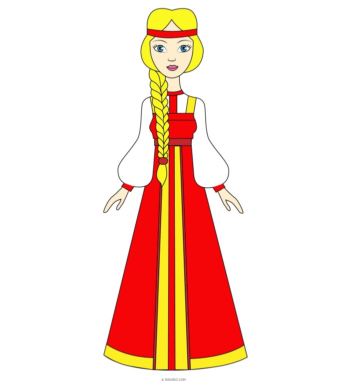 Русский народный костюм рисунок