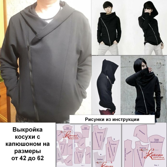 Косуха с капюшоном выкройка
