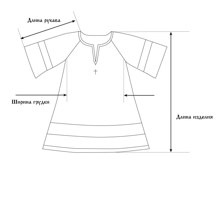 Лекало для крестильной рубашки