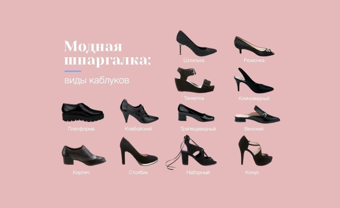 Виды туфель женских