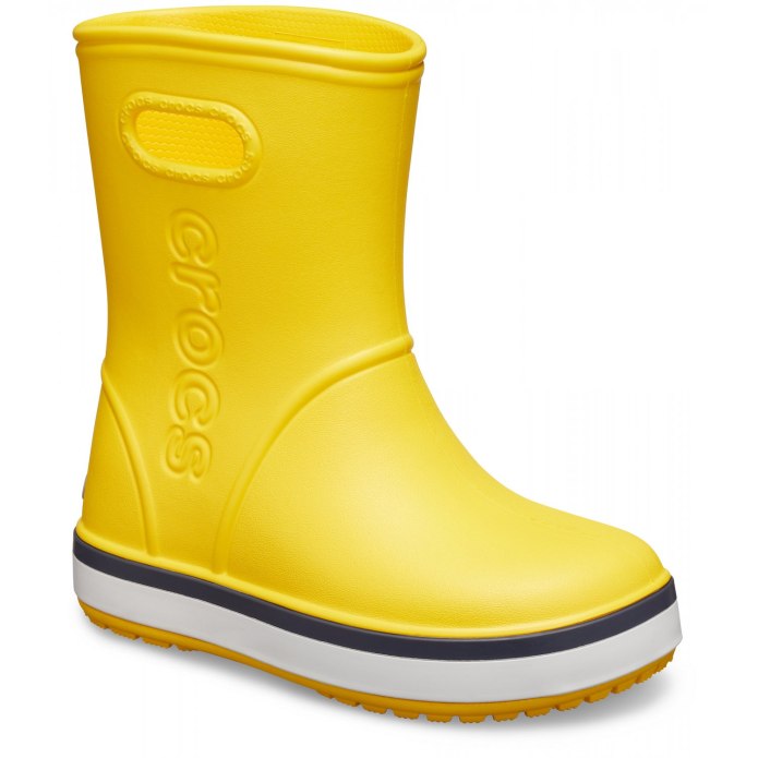 Детские желтые «резиновые» сапоги Crocs Kids’ Crocband™ Rain Boot