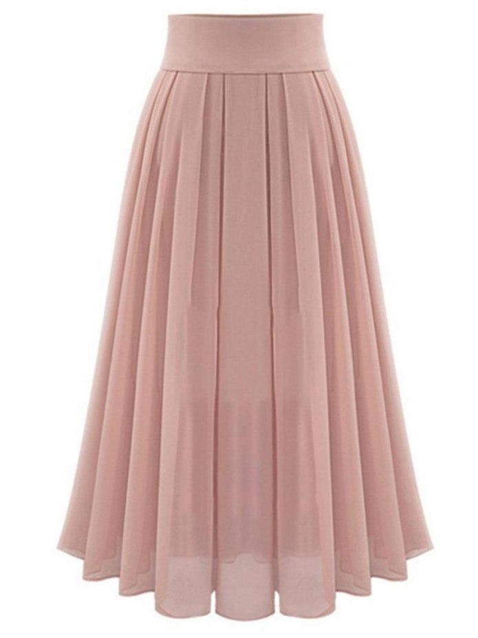 Pleated Chiffon Maxi skirt