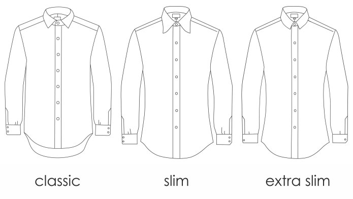 Крой рубашки Slim Fit сзади