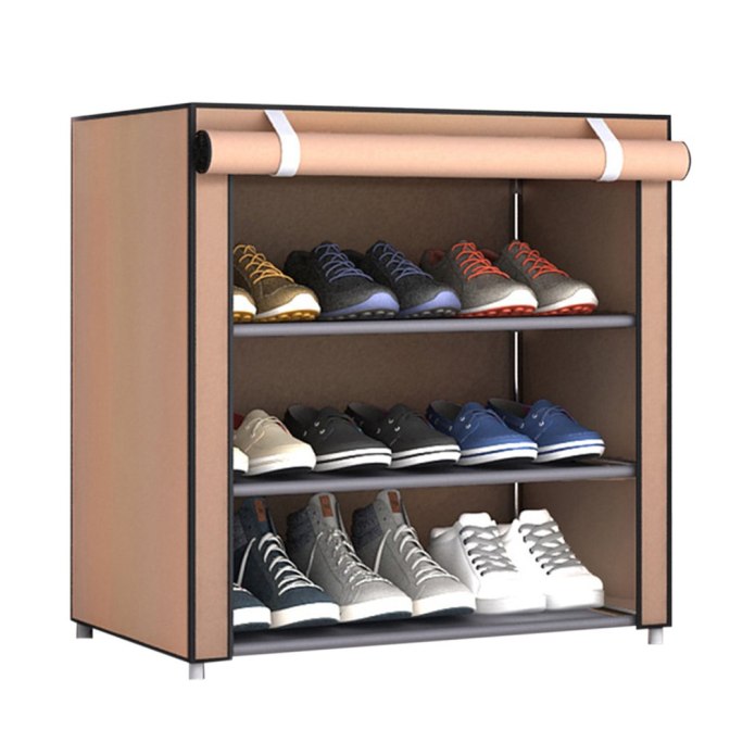 Полка для обуви Shoe Cabinet layer Shoe Rack (4 полки, бежевый)