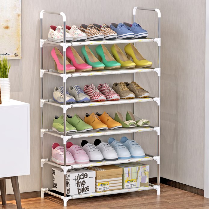 Полка для обуви Shoe Cabinet layer Shoe Rack (5 полок, бежевый)
