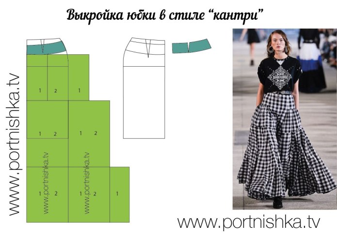 Выкройка юбки