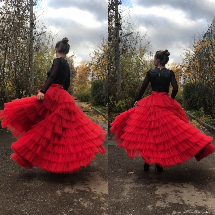 Многоярусная фатиновая юбка