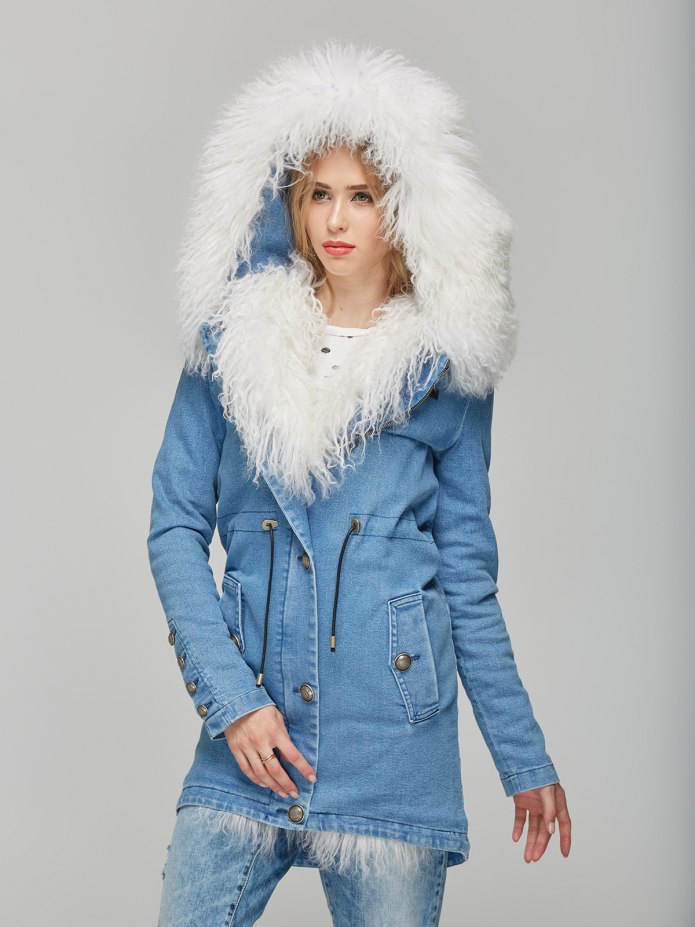 Парка Wildcat женская синяя с мехом