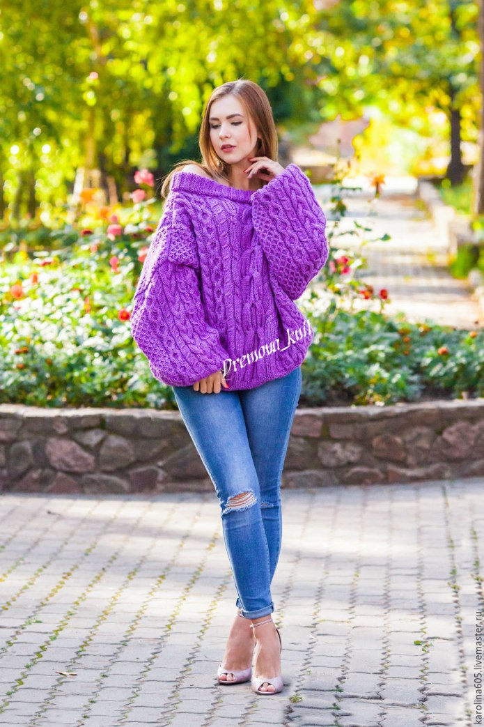 Лавандовая кофта HM