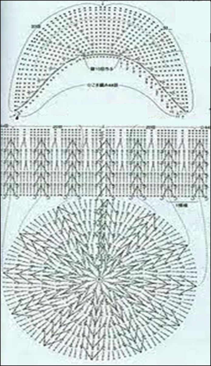 Козырек на кепку крючком схема