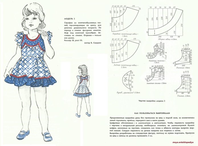 Выкройки детских платьев