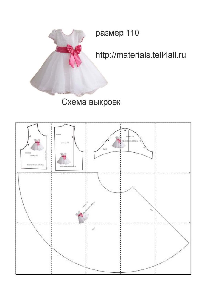 Выкройка платья для девочки 1 годик нарядное