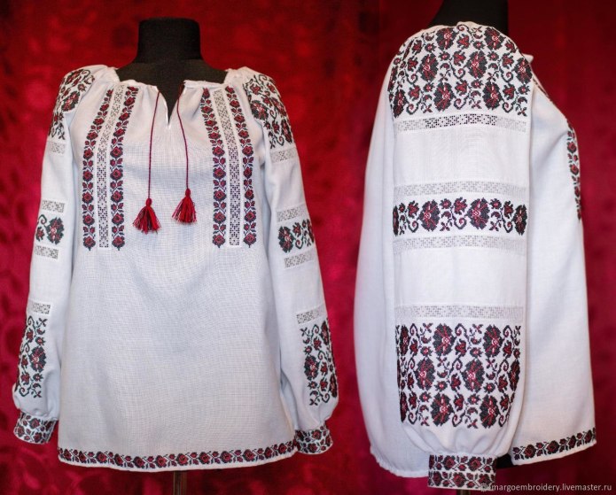 Вышитые блузки крестом