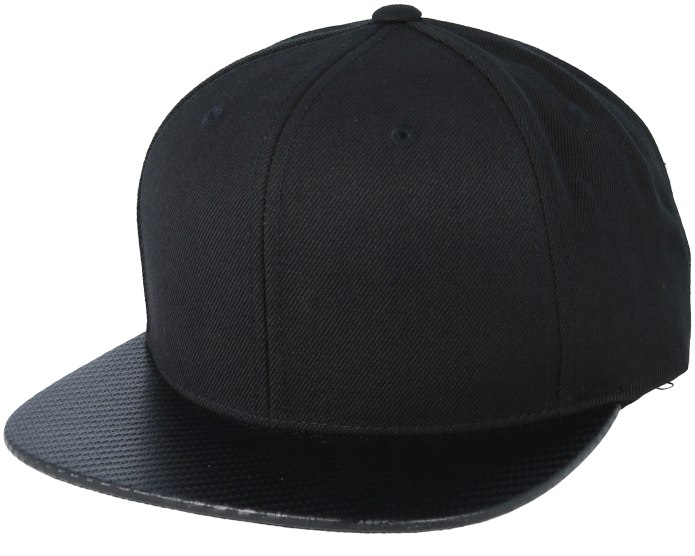 Classic 5 Panel Black Snapback - Yupoong