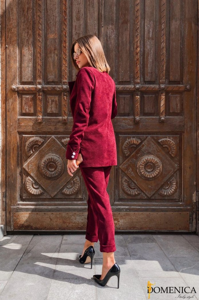 Бархатный костюм брючный Donna Karan