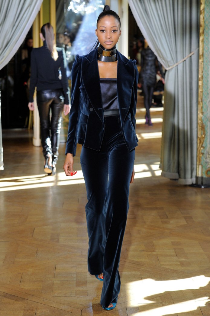Бархатный костюм брючный Donna Karan