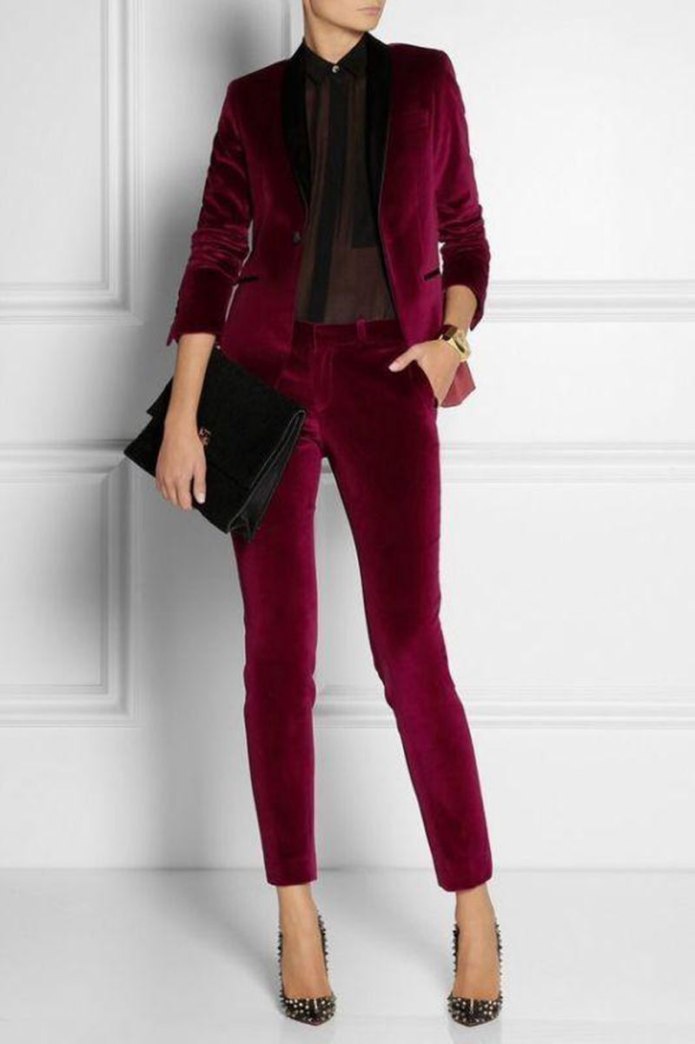 Бархатный костюм брючный Donna Karan