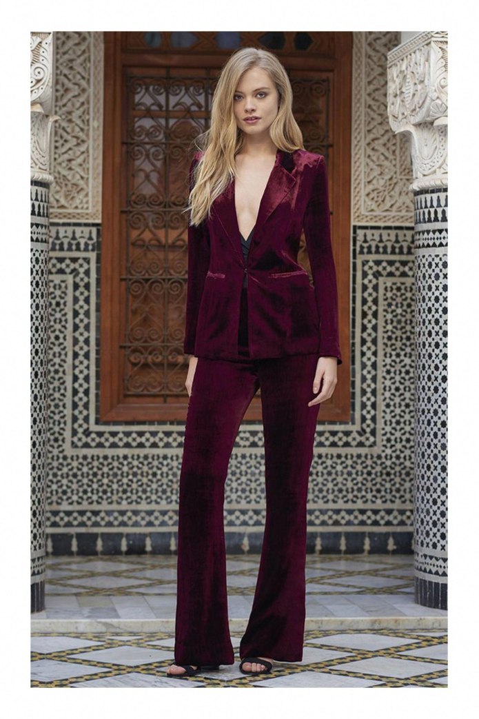 Бархатный костюм брючный Donna Karan