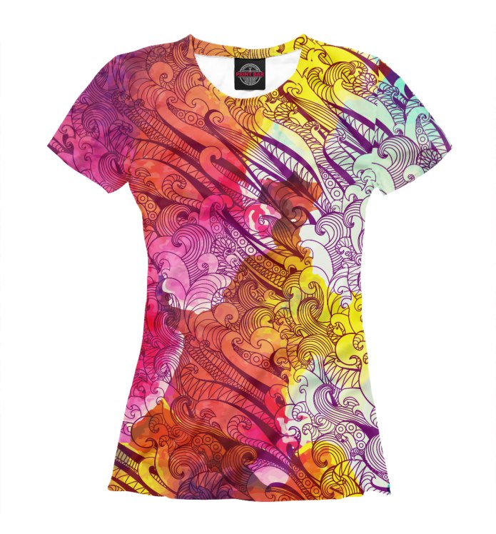 Летнее Радужное Tie Dye принтом