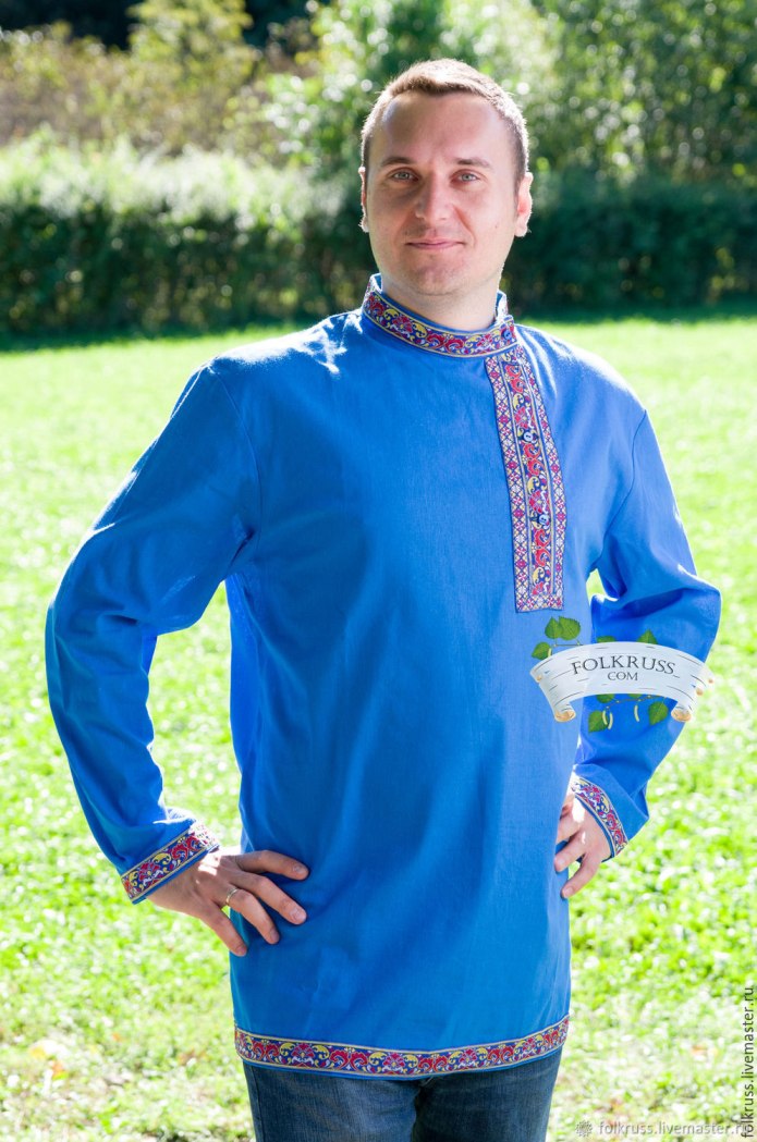 Рубашка мужская красная