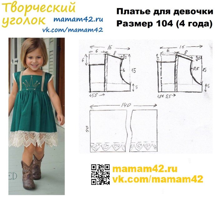 Выкройки детских платьев