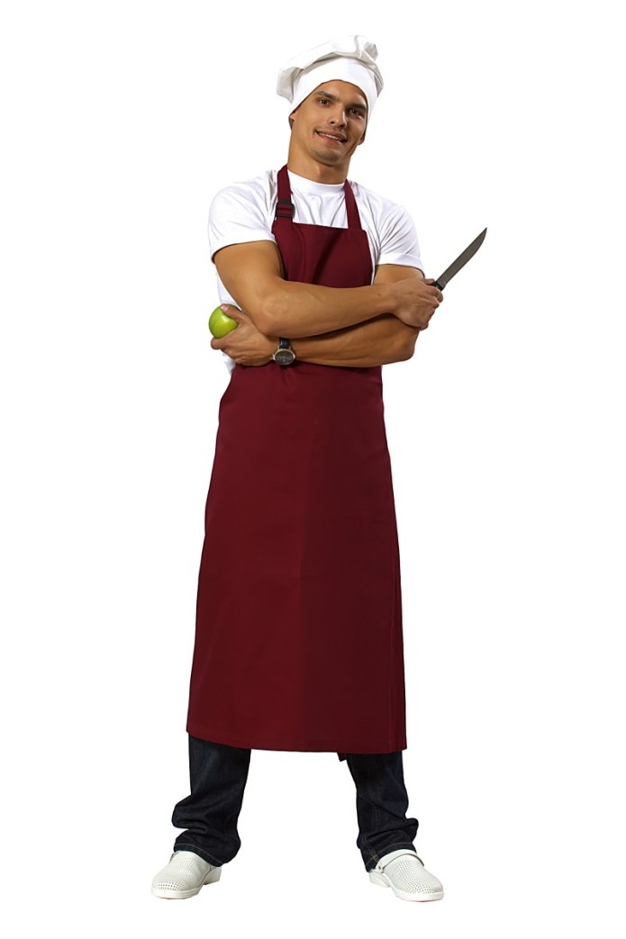 Фартук «Barista» с нагрудником, цвет Burgundy (бордо)