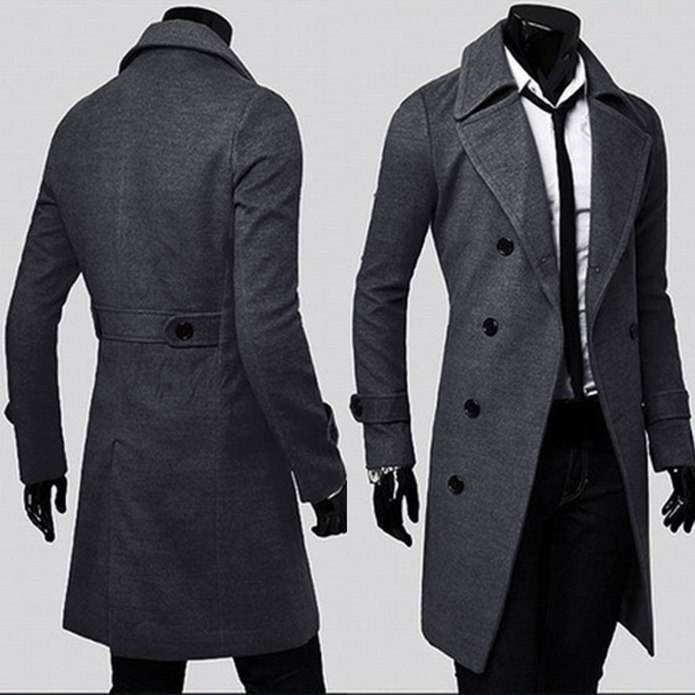 Зимнее мужское длинное пальто Burberry