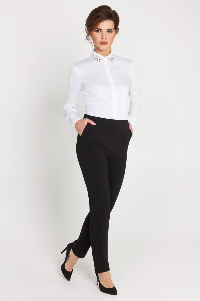 Черно белая блузка
