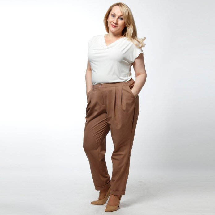 Брюки с запахом женские на полных