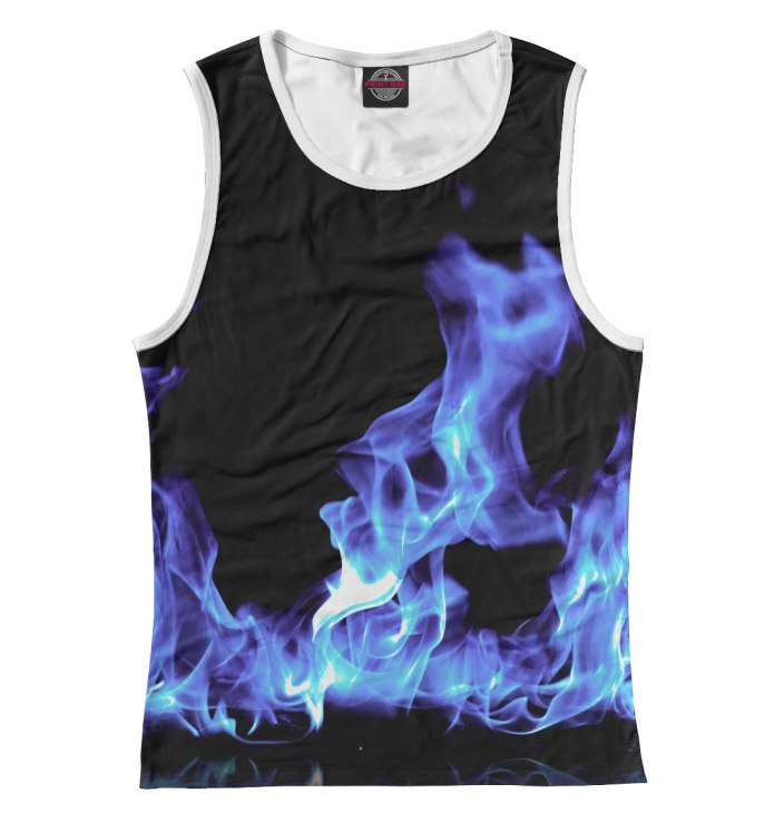 Футболка с синим огнем