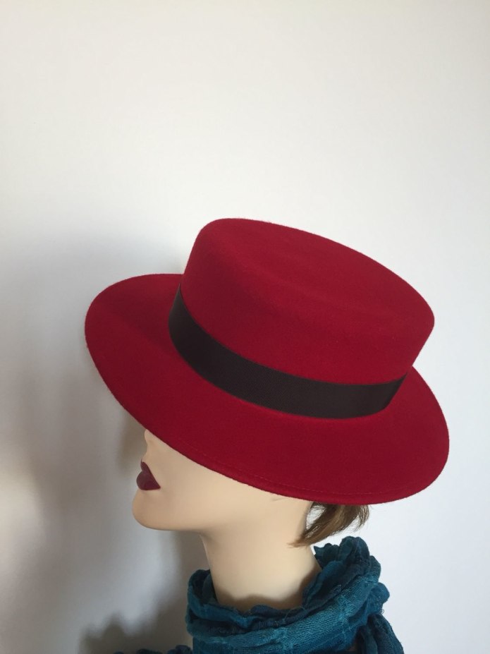 Шляпа канотье фетровая