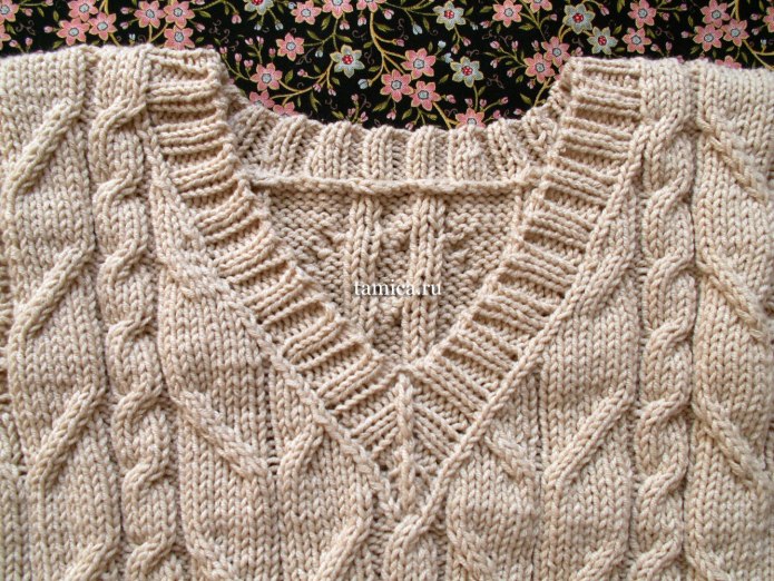 V-образная горловина резинка 2х2