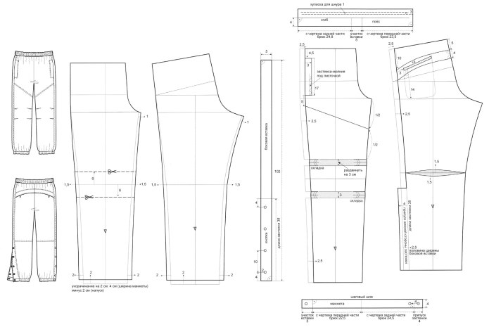 Брюки карго женские выкройка