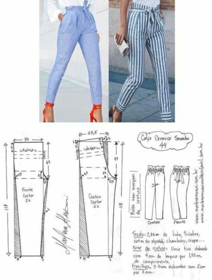 Лекала брюк для женщин