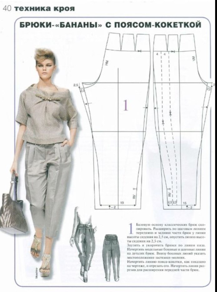 Брюки бананы выкройка для полных Бурда