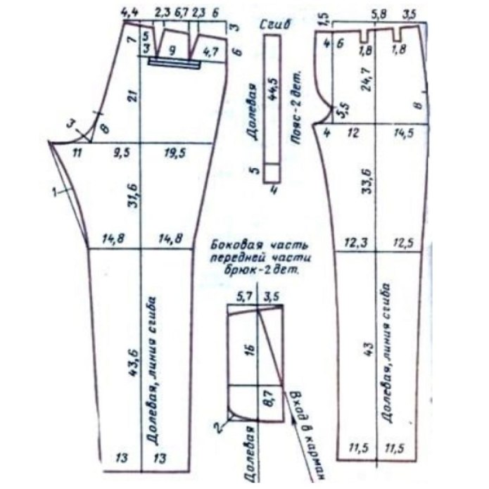 Выкройка брюк мужских 54 размера