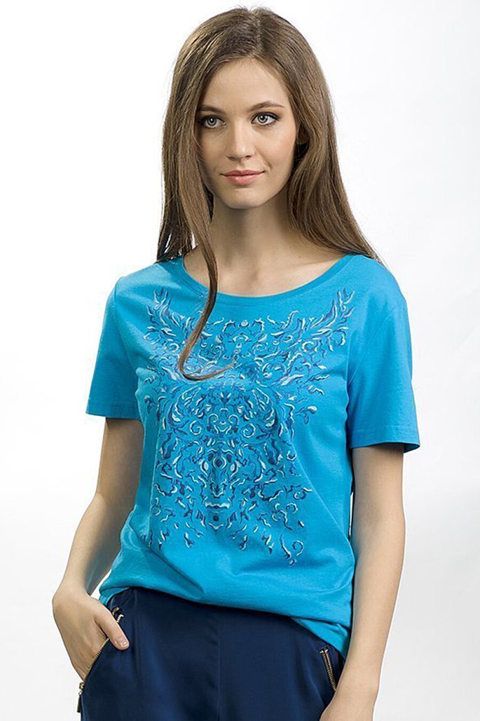 Dt682/1 джемпер (модель "футболка") женский (m, Azure)