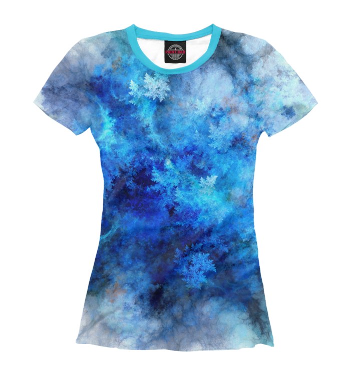 Голубая футболка женская модная