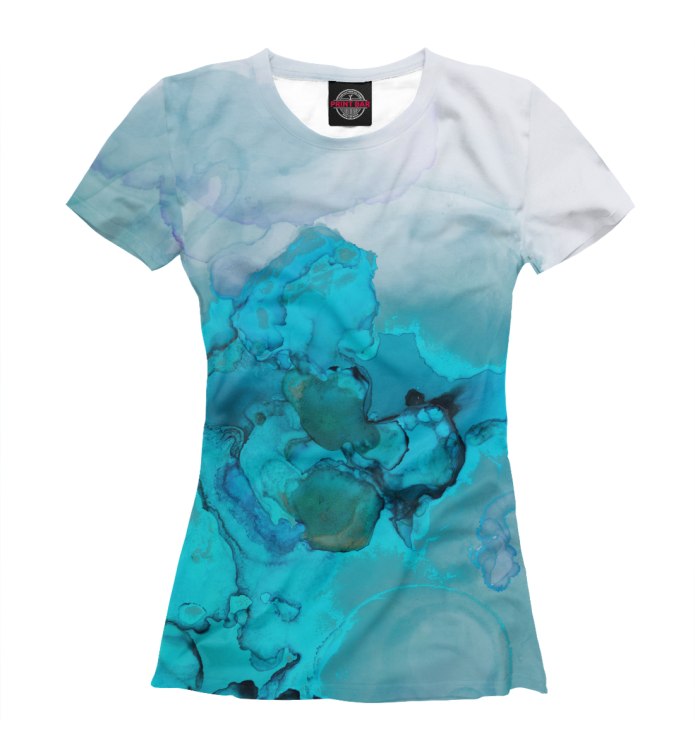 Голубая футболка с принтом