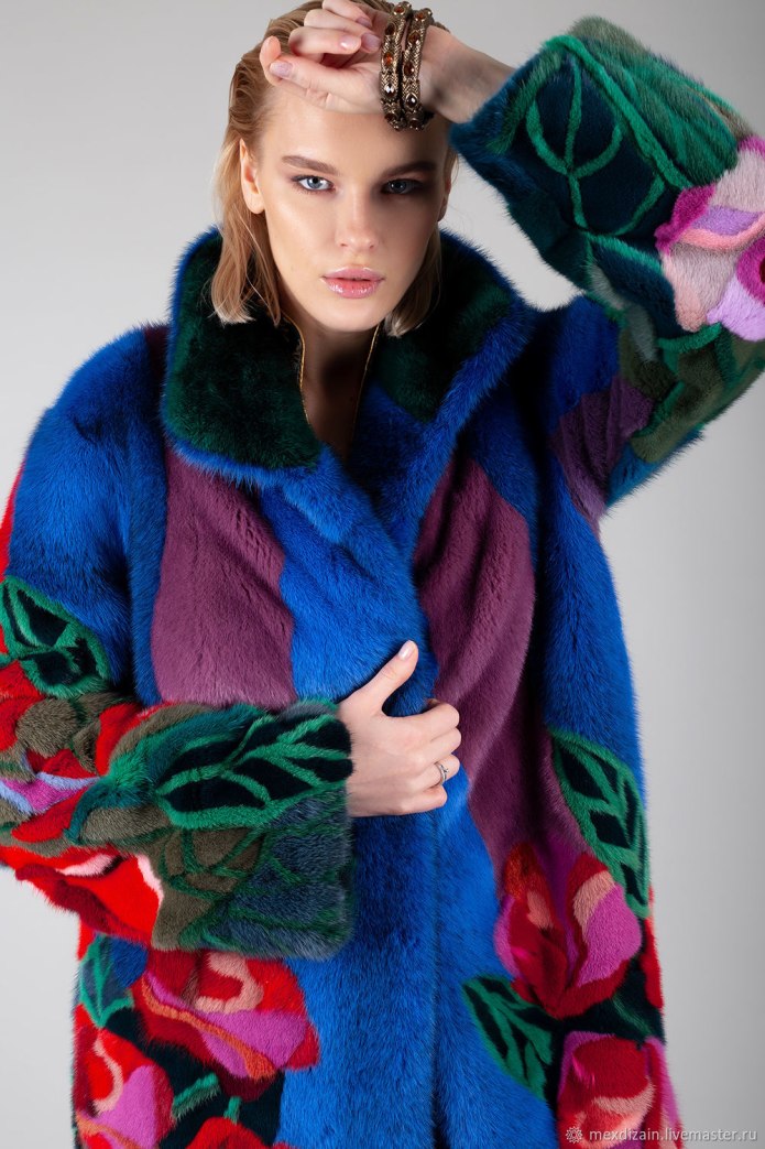Цветные шубы из норки