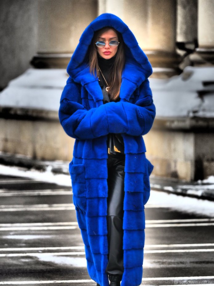 Бершка фиолетовая шуба