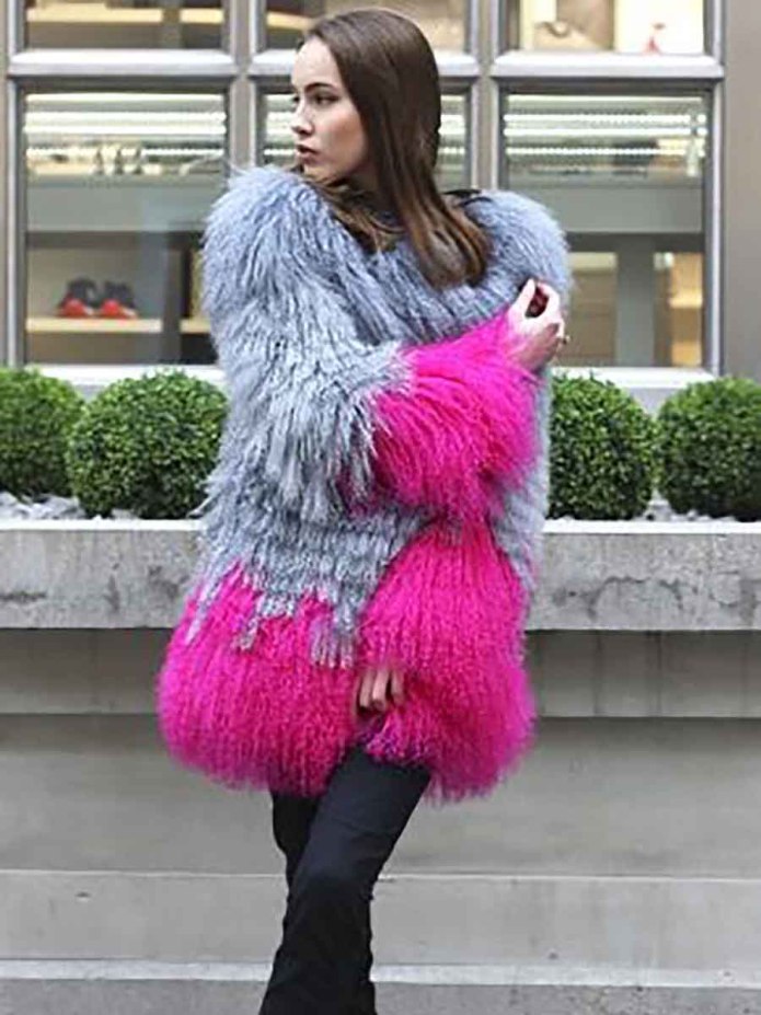 Полушубок разноцветный