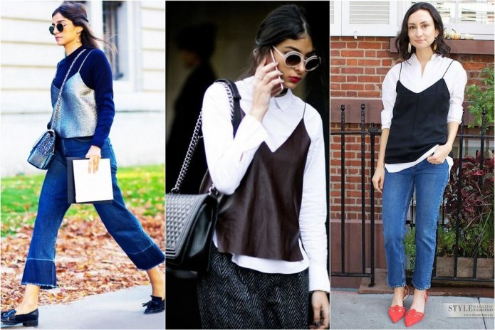 Топ поверх рубашки