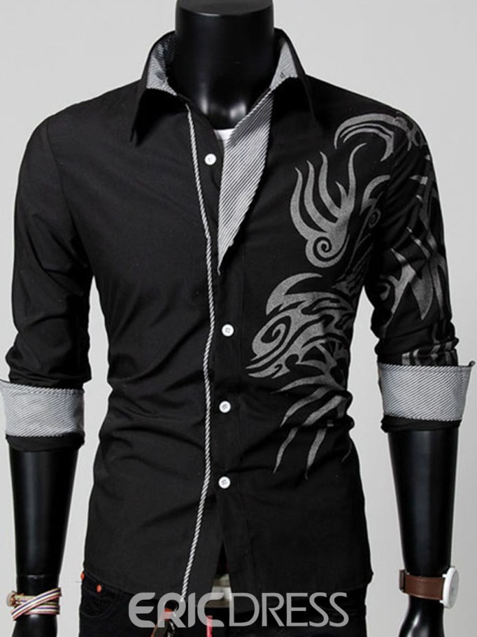 Черная рубашка с узором