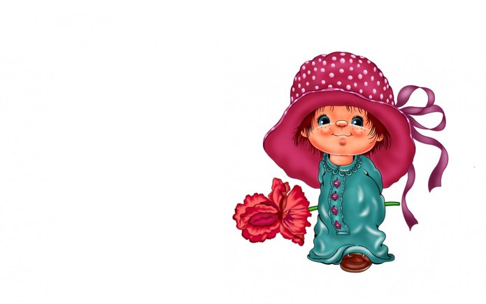 Мультяшная девочка в шляпке