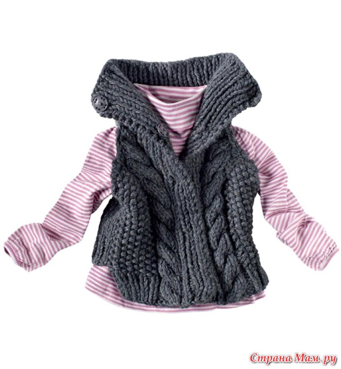 Детский вязаный жилет