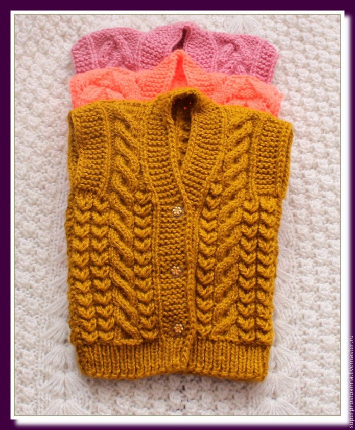 Детский жилет спицами