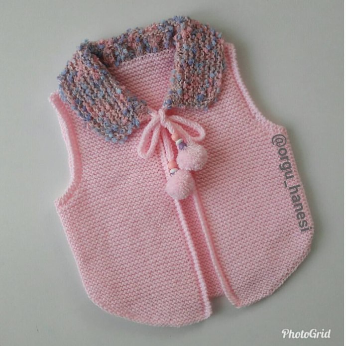 Жилет детский вязаный с застежкой сбоку