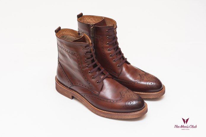 Брогированные высокие ботинки