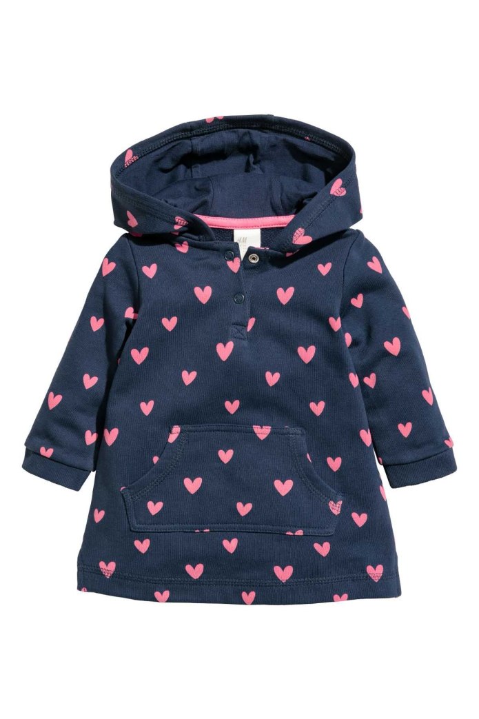 H&M байковое платье с капюшоном